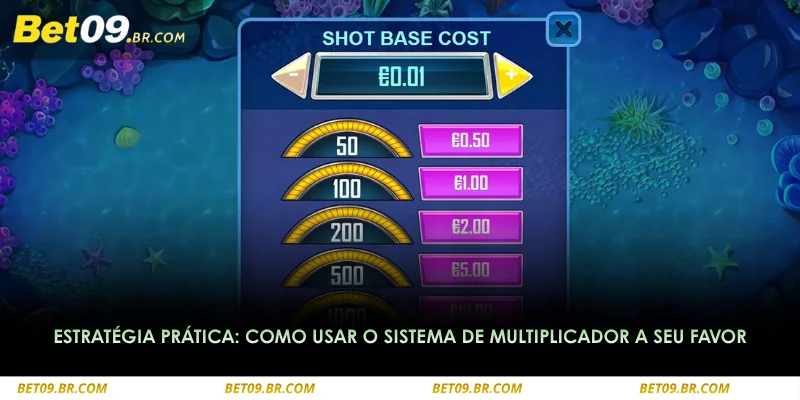 ajuste o valor dos disparos conforme o multiplicador dos alvos